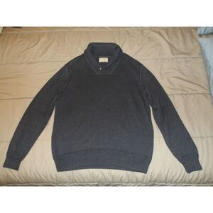 British Khaki Charcoal Gray Mock Neck Sweater Casual Long Sleeve Pullover‎ Knit